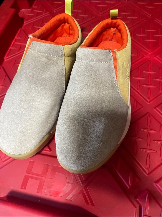 Sorel Shoes - Sorel Beige Suede Sneaker with White Sole and Neon Yellow Pull Tab sz8